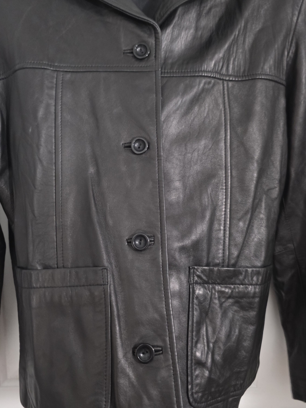 Jones New York Genuine Leather Black Jacket – Size M - Picture 5 of 9
